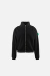 Reverse Brushed Full-Zip Fleece, Black
