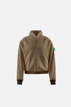 Reverse Brushed Full-Zip Fleece, Melange Brown