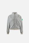 Reverse Brushed Full-Zip Fleece, Melange Grey