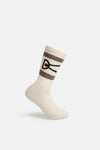 USA Cotton Socks, Cream & Brown Stripe