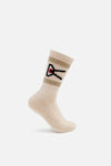 USA Cotton Socks (2 Pack), Cream/Oatmeal Stripe