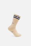 Zonal Organic Cotton Socks, Mushroom/Blue Stripe