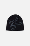 Merino Wool Beanie, Black/Grey