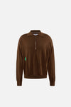 Merino Wool Quarter Zip Sweater, Espresso