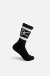 USA Cotton Socks, Black & White Stripe